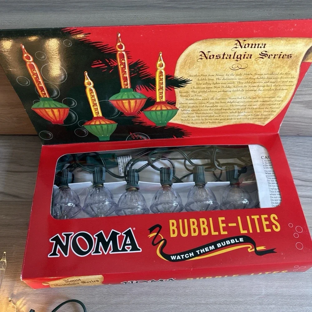 Vintage  Noma Bubble Lites 2 Boxes  No Liquid Clear White‎